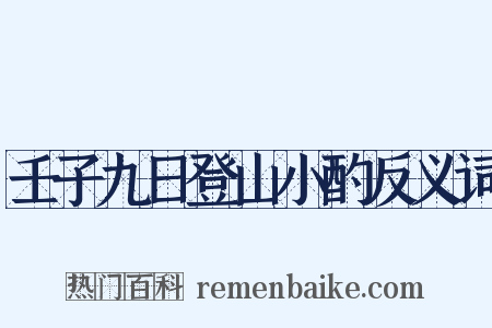 壬子九日登山小酌反义词是什么意思的图片